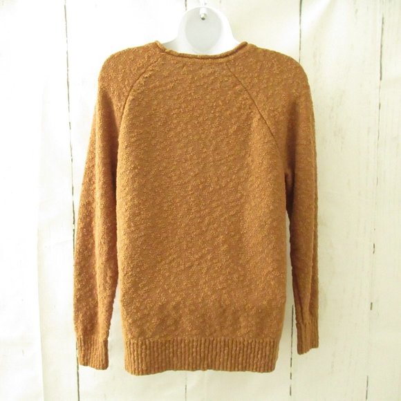 LL Bean Sweater M Medium Mustard Brown Pullover Long Sleeve - Picture 4 of 7